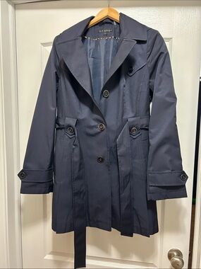 Via Spiga Slate Blue Trench Coat with Belt